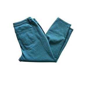 Lane Bryant Women Teal Blue Capri Stretch Denim Pants Size 18 NWT